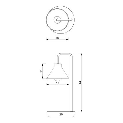 Lampe de table DEMET 1xE27/15W/230V noir/doré