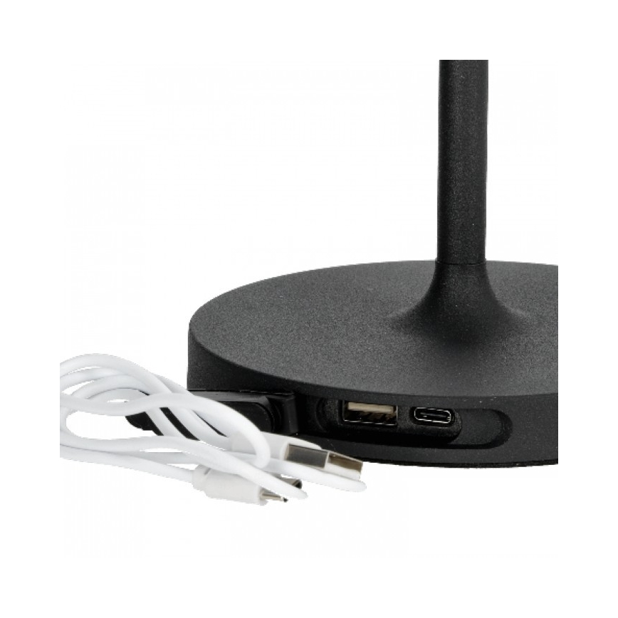 Lampe de table d'extérieur rechargeable à LED dimmable VENEZIA LED/2W/5V 2700K IP54 4000 mAh noire