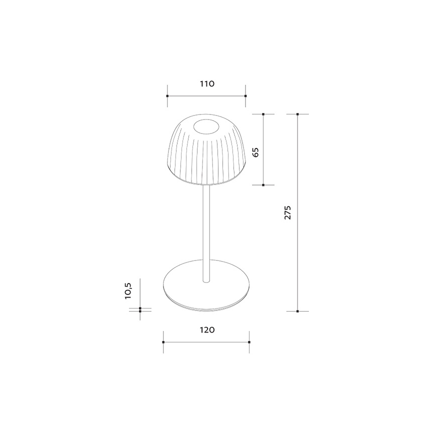 Lampe de table d'extérieur rechargeable à intensité variable VIVIEN LED/3W/5V 2700K 1600 mAh IP54 blanc