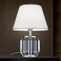Lampe de table en cristal ALEXIS 1xE27/60W/230V blanc/chrome brillant/transparent