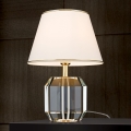 Lampe de table en cristal ALEXIS 1xE27/60W/230V crème/doré/transparent