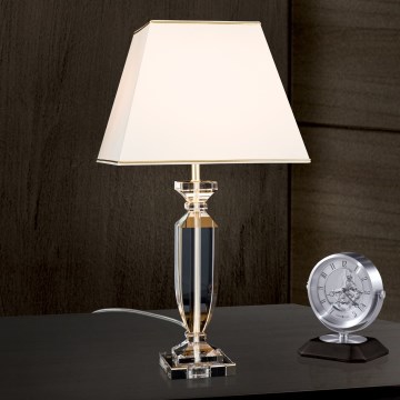 Lampe de table en cristal POKAL 1xE27/60W/230V crème/transparent