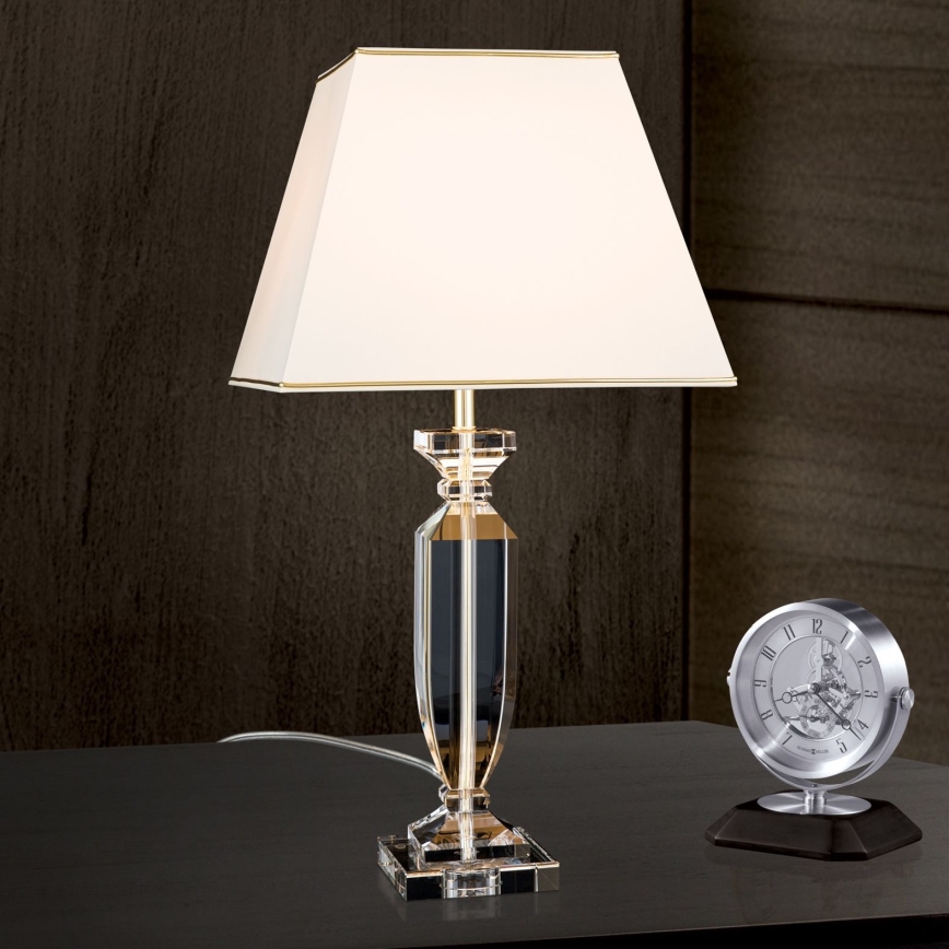Lampe de table en cristal POKAL 1xE27/60W/230V crème/transparent