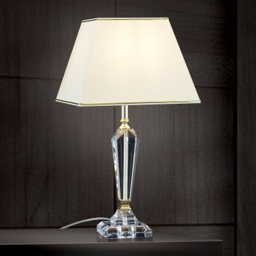 Lampe de table en cristal VERONIQUE 1xE27/60W/230V crème/transparent