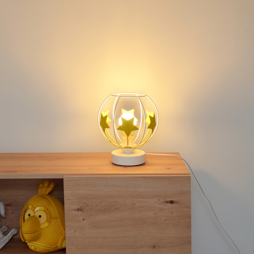 Lampe de table enfant STARS 1xE27/15W/230V jaune/blanc
