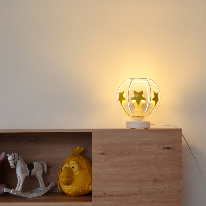 Lampe de table enfant STARS 1xE27/15W/230V jaune/blanc