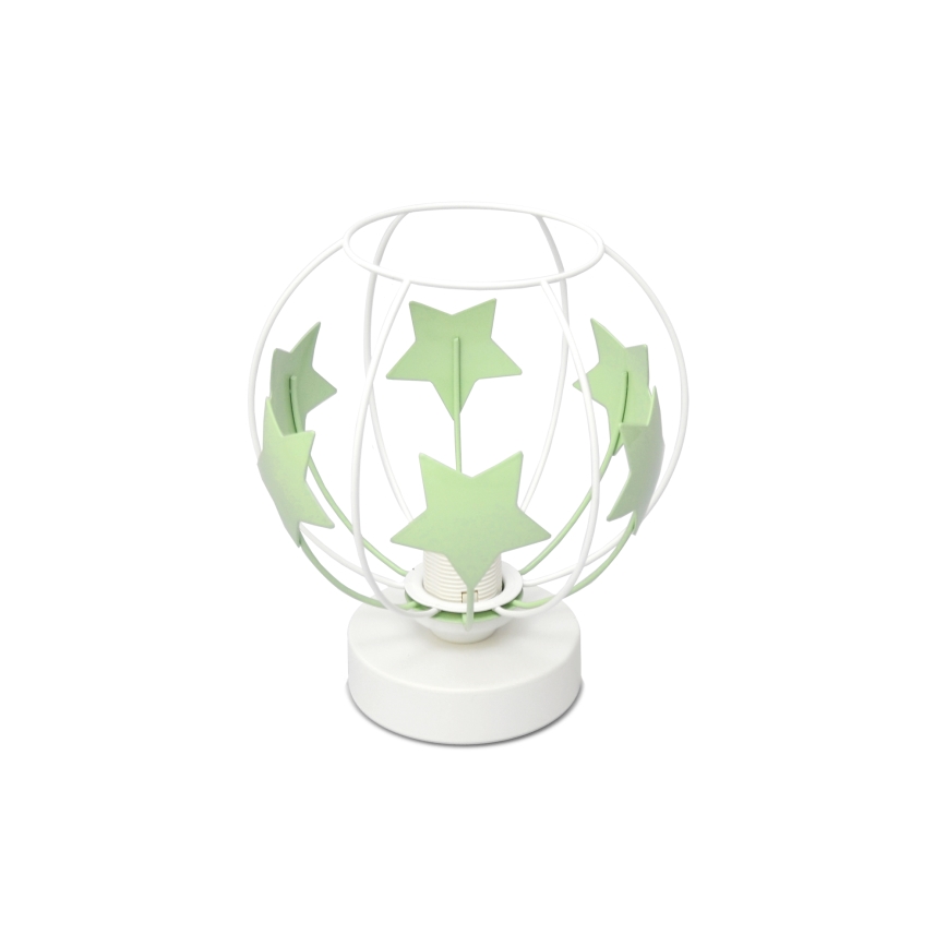Lampe de table enfant STARS 1xE27/15W/230V vert/blanc