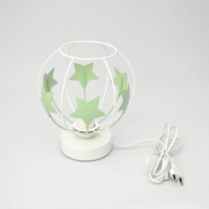 Lampe de table enfant STARS 1xE27/15W/230V vert/blanc