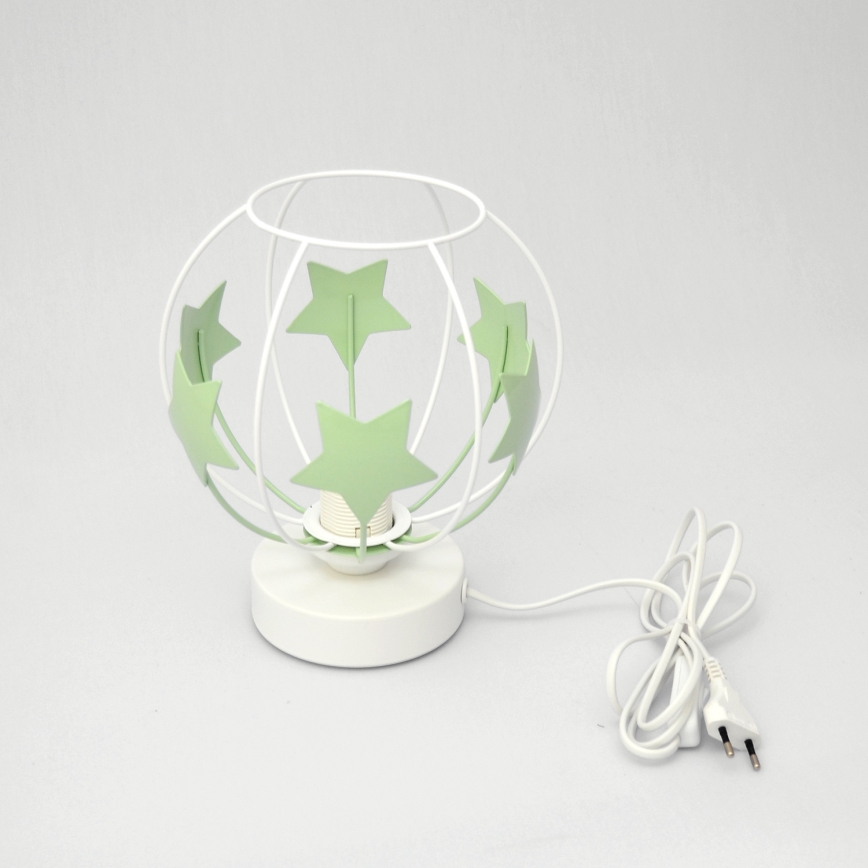 Lampe de table enfant STARS 1xE27/15W/230V vert/blanc
