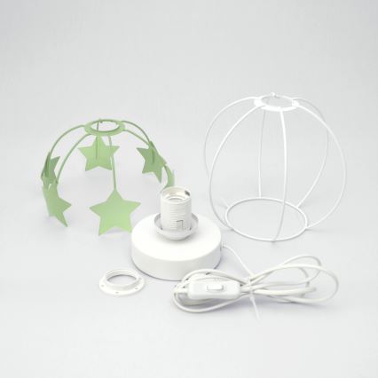 Lampe de table enfant STARS 1xE27/15W/230V vert/blanc