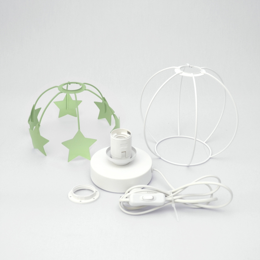 Lampe de table enfant STARS 1xE27/15W/230V vert/blanc