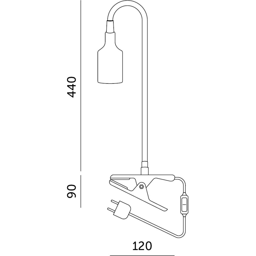 Lampe de table flexible avec pince CLIP 1xE27/30W/230V noir