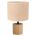 Lampe de table KRETA 1xE27/25W/230V chêne/orange - certifié FSC