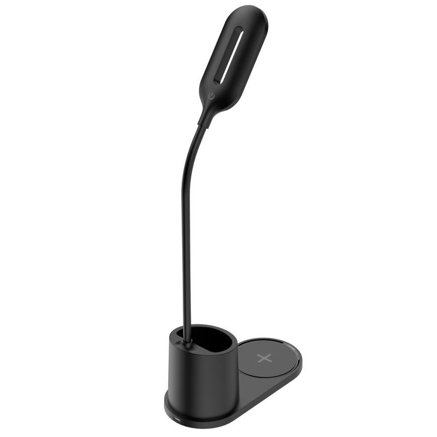 Lampe de table LED/3W/5V avec charge sans fil noir