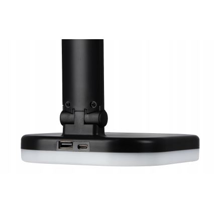 Lampe de table LED RGBW dimmable avec charge sans fil LED/7W/5V USB noire