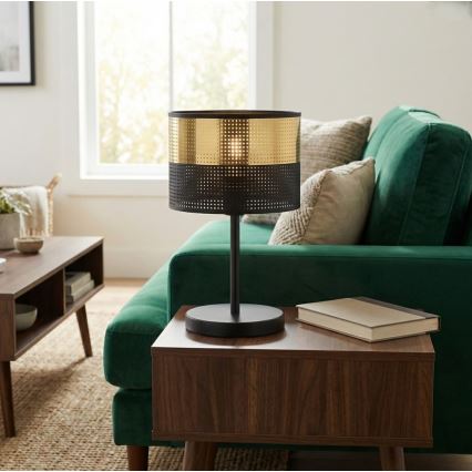 Lampe de table LUX 1xE27/15W/230V noire/dorée