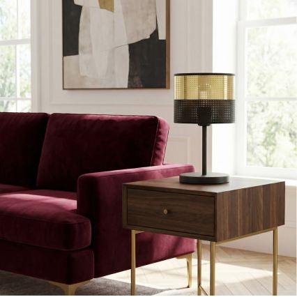 Lampe de table LUX 1xE27/15W/230V noire/dorée
