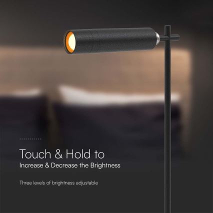 Lampe de table magnétique rechargeable à intensité variable LED/3W/5V 4000K 1500 mAh noir