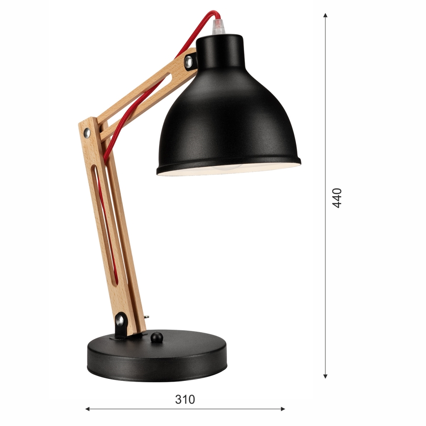 Lampe de table MARCELLO 1xE27/60W/230V hêtre - certifié FSC
