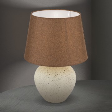 Lampe de table MASAI 1xE27/40W/230V céramique marron/beige