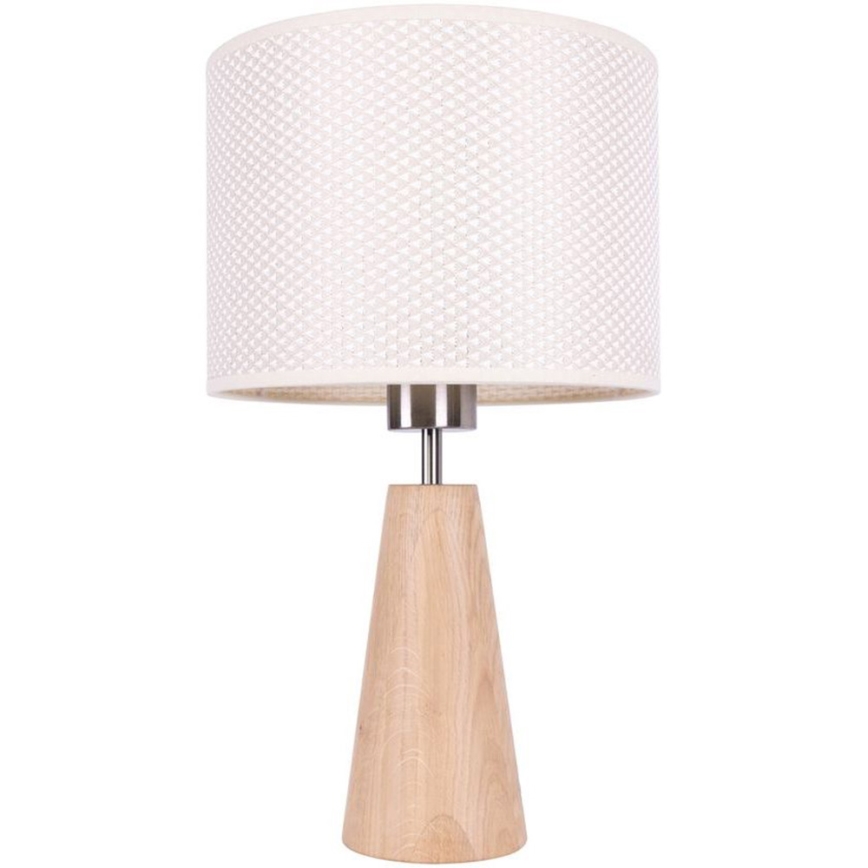 Lampe de table MERCEDES 1xE27/40W/230V d. 43 cm crème/chêne