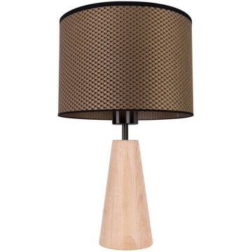 Lampe de table MERCEDES 1xE27/40W/230V d. 43 cm marron/chêne