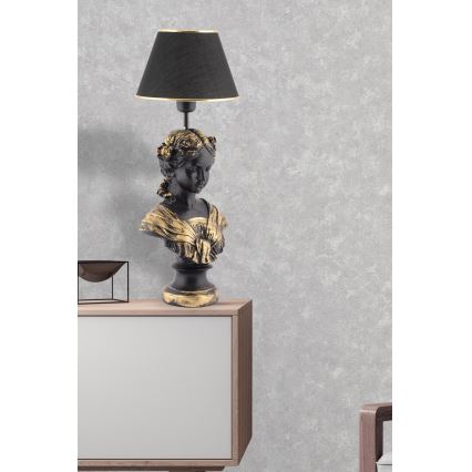 Lampe de table OPELYA 1xE27/40W/230V noir/doré
