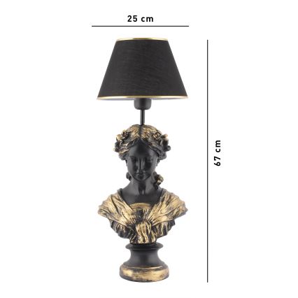 Lampe de table OPELYA 1xE27/40W/230V noir/doré