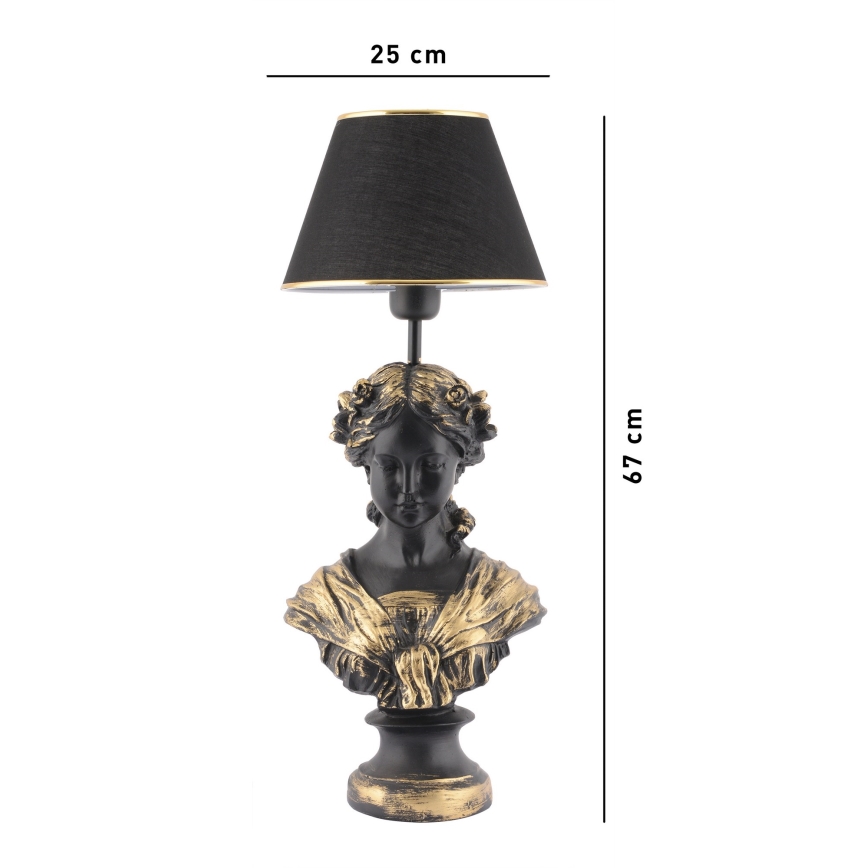 Lampe de table OPELYA 1xE27/40W/230V noir/doré