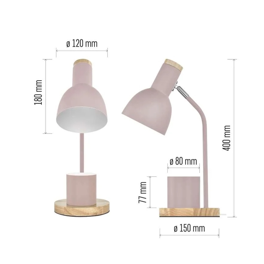 Lampe de table POPPY 1xE27/25W/230V rose