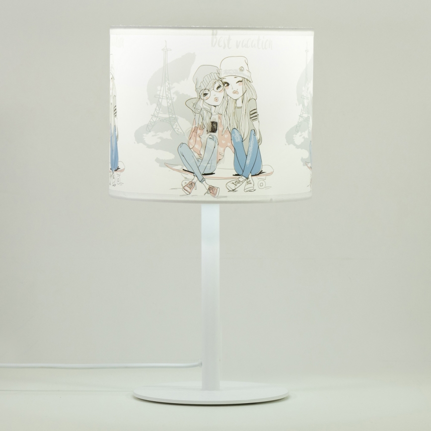 Lampe de table pour enfant GIRLS VIBES 1xE27/60W/230V Ø 18 cm Paris