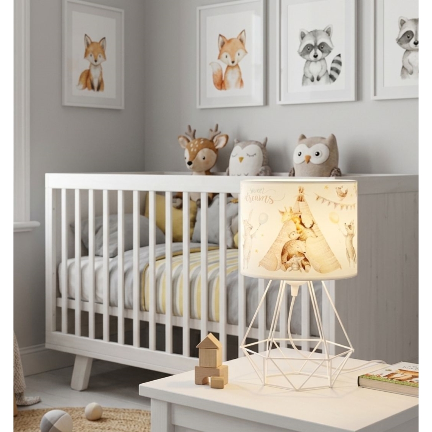 Lampe de table pour enfants KIDS ROOM 1xE27/60W/230V Ø 18 cm, motifs animaux