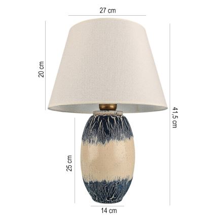 Lampe de table RAMZES 1xE27/40W/230V beige/bleu