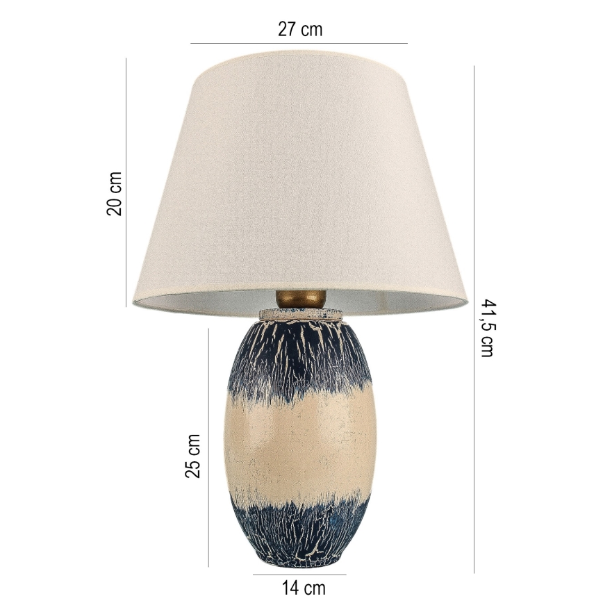 Lampe de table RAMZES 1xE27/40W/230V beige/bleu