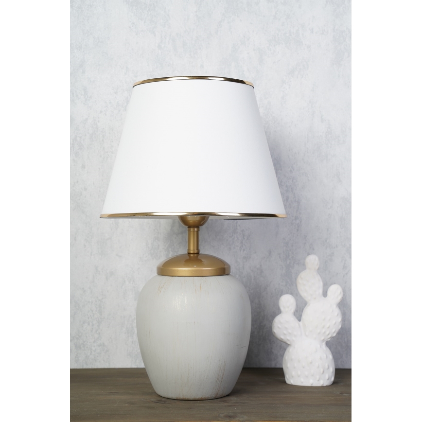 Lampe de table RAMZES 1xE27/40W/230V blanc/gris