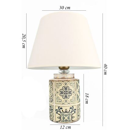 Lampe de table RAMZES 1xE27/40W/230V blanche