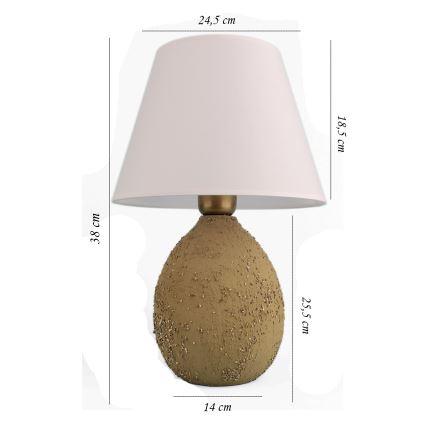 Lampe de table RAMZES 1xE27/40W/230V blanche/marron
