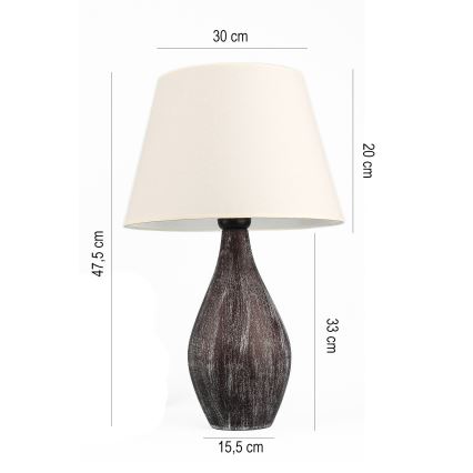 Lampe de table RAMZES 1xE27/40W/230V blanche/marron