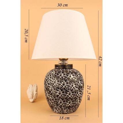 Lampe de table RAMZES 1xE27/40W/230V blanche/noire