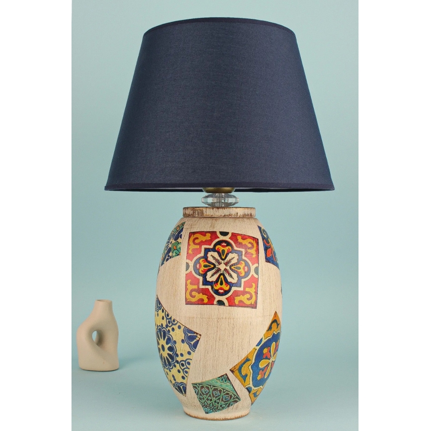 Lampe de table RAMZES 1xE27/40W/230V bleu/beige