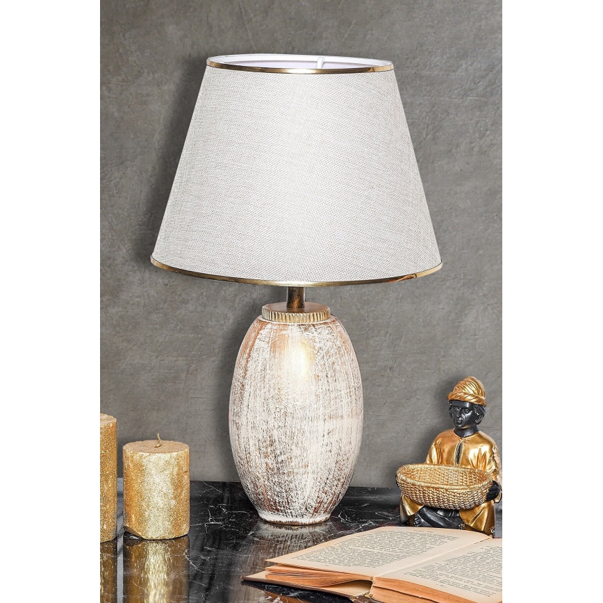 Lampe de table RAMZES 1xE27/40W/230V crème/doré