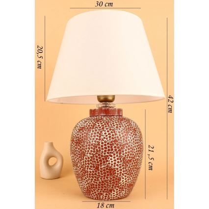 Lampe de table RAMZES 1xE27/40W/230V crème/rouge