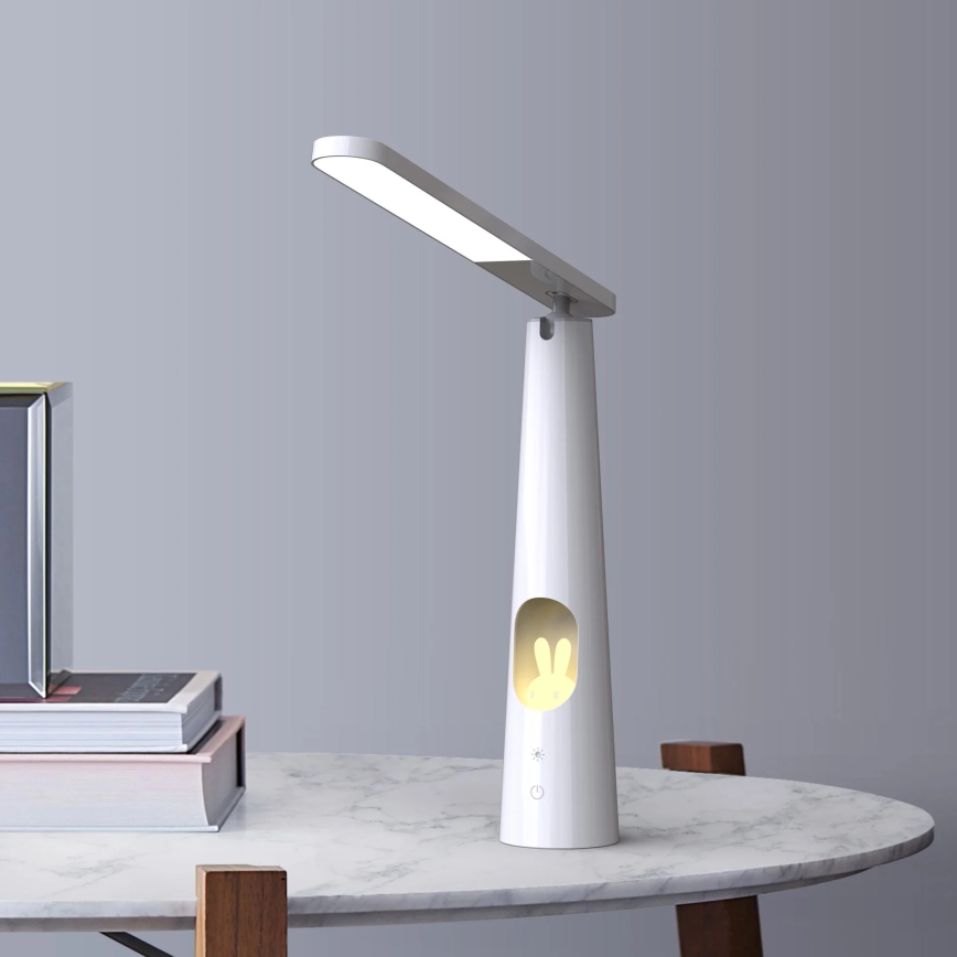 Lampe de table tactile à intensité variable BUNNY LED/7W/230V 2700/4000/6500K blanc