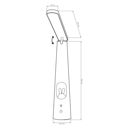 Lampe de table tactile à intensité variable BUNNY LED/7W/230V 2700/4000/6500K blanc