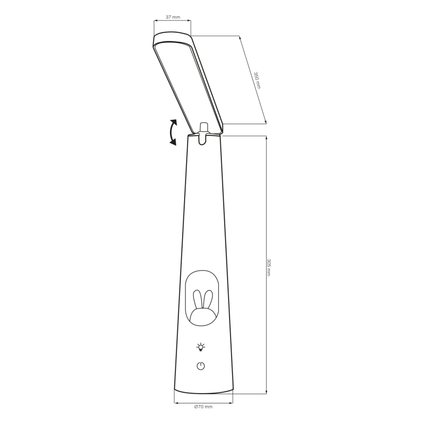 Lampe de table tactile à intensité variable BUNNY LED/7W/230V 2700/4000/6500K blanc
