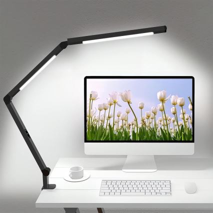 Lampe de table tactile flexible à intensité variable POINTIQ LED/12W/230V 3000/4000/5000/6500K CRI 92 noir