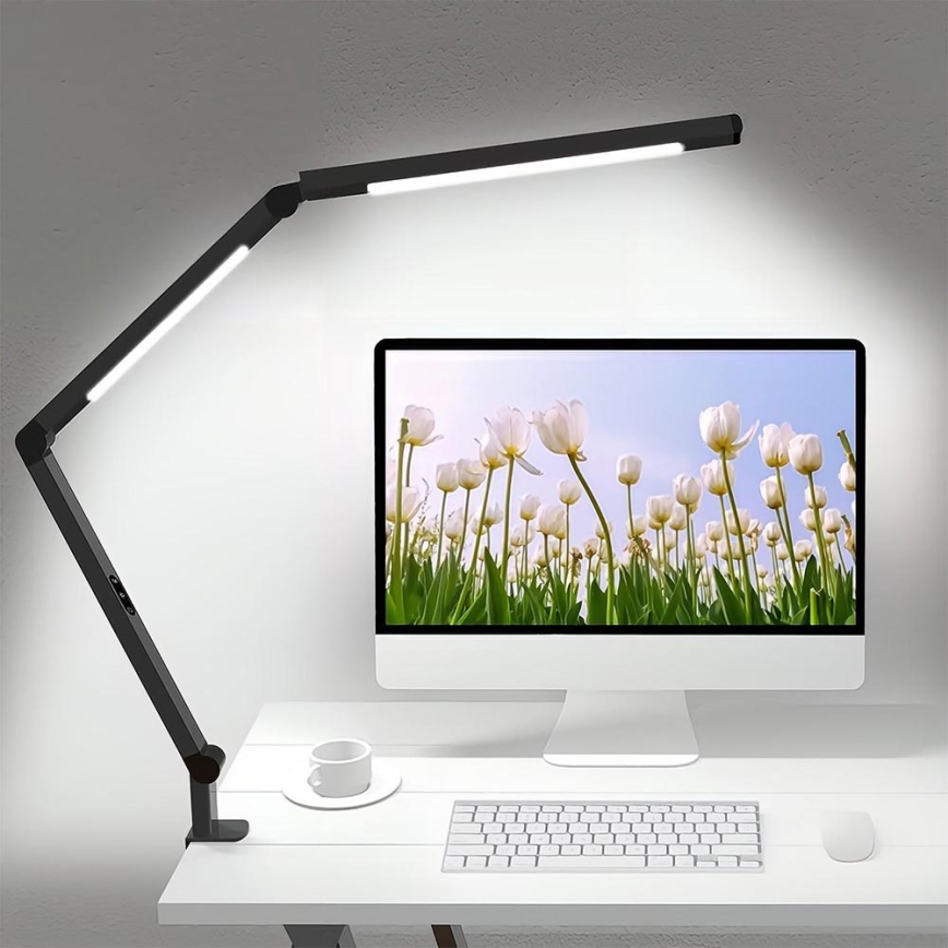 Lampe de table tactile flexible à intensité variable POINTIQ LED/12W/230V 3000/4000/5000/6500K CRI 92 noir