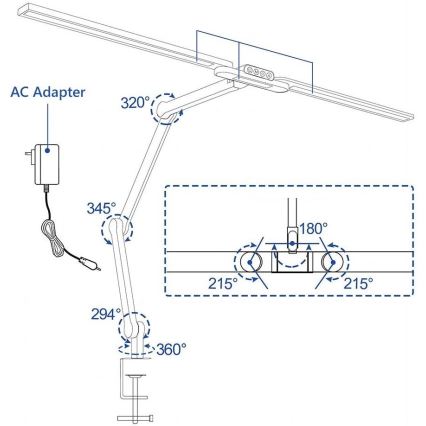 Lampe de table tactile flexible à intensité variable POINTIQ LED/24W/230V 3000-6500K CRI 92 noir