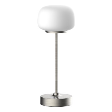 Lampe de table tactile à intensité variable RIMINI LED/2W/5V USB 2000 mAh chrome mat/blanc