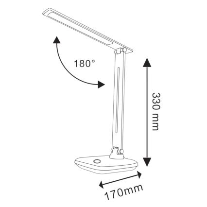 Lampe de table tactile à intensité variable VINTO LED/8W/230V noir